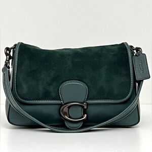 Coach Forest Green Soft Suede Tabby